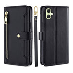 Custodia portafoglio in pelle con cerniera per Samsung Galaxy S24