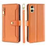Custodia portafoglio in pelle con cerniera per Samsung Galaxy S24