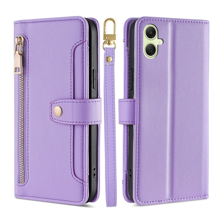 Custodia portafoglio in pelle con cerniera per Samsung Galaxy S24