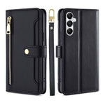Custodia portafoglio in pelle con cerniera per Samsung Galaxy S24