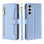 Custodia portafoglio in pelle con cerniera per Samsung Galaxy S24