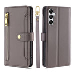 Custodia portafoglio in pelle con cerniera per Samsung Galaxy S24