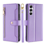 Custodia portafoglio in pelle con cerniera per Samsung Galaxy S24