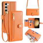 Custodia portafoglio in pelle con cerniera per Samsung Galaxy S23