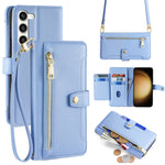 Custodia portafoglio in pelle con cerniera per Samsung Galaxy S23