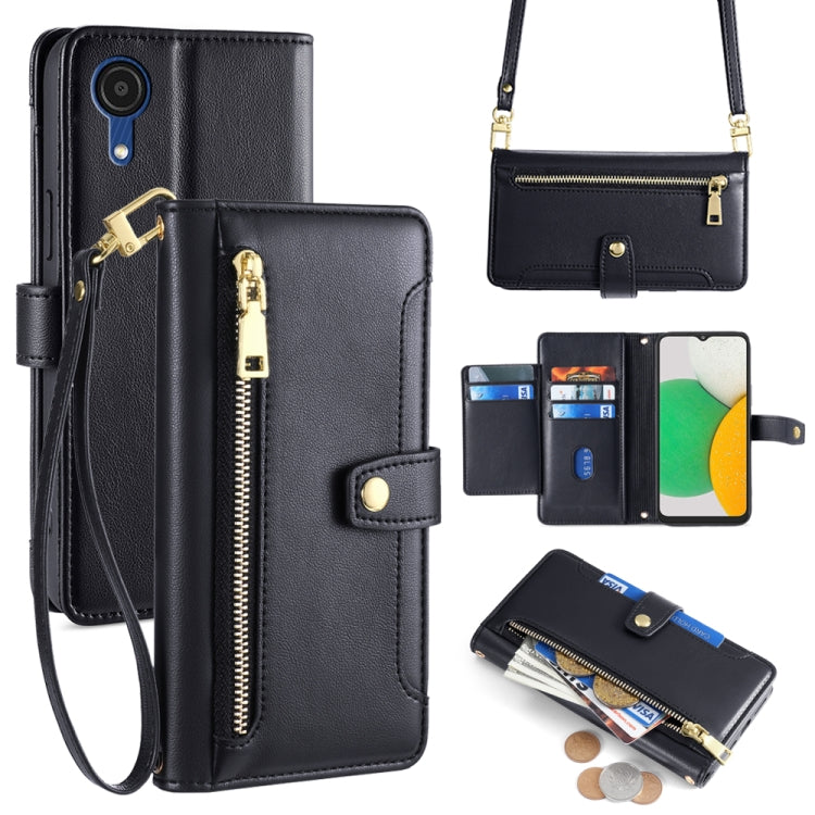 Custodia portafoglio in pelle con cerniera per Samsung Galaxy