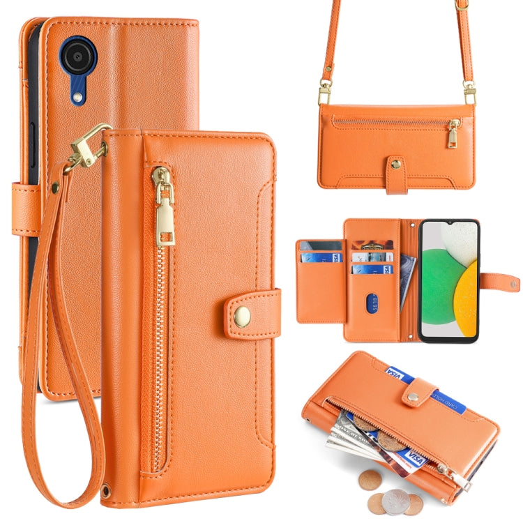 Custodia portafoglio in pelle con cerniera per Samsung Galaxy