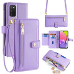 Custodia portafoglio in pelle con cerniera per Samsung Galaxy