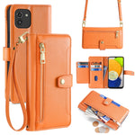 Custodia portafoglio in pelle con cerniera per Samsung Galaxy