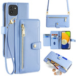Custodia portafoglio in pelle con cerniera per Samsung Galaxy