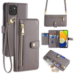 Custodia portafoglio in pelle con cerniera per Samsung Galaxy