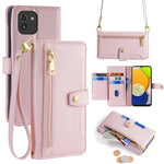 Custodia portafoglio in pelle con cerniera per Samsung Galaxy