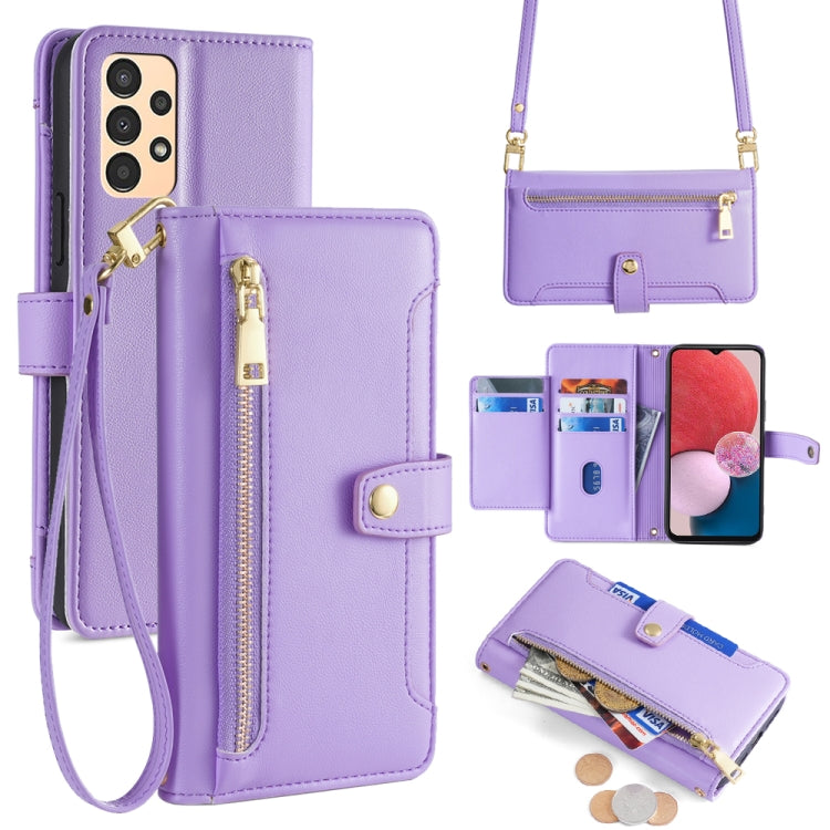 Custodia portafoglio in pelle con cerniera per Samsung Galaxy