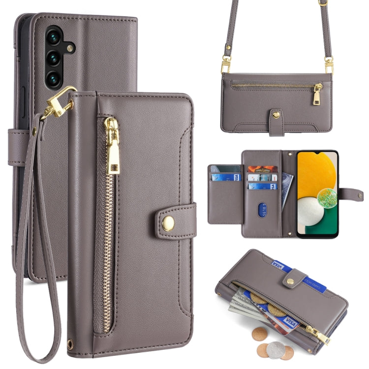Custodia portafoglio in pelle con cerniera per Samsung Galaxy
