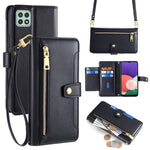 Custodia portafoglio in pelle con cerniera per Samsung Galaxy S21