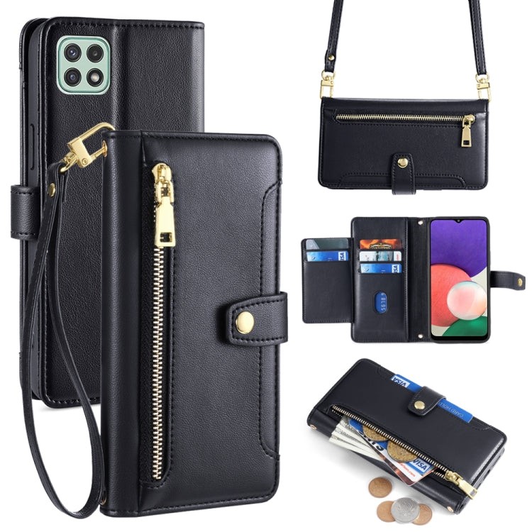 Custodia portafoglio in pelle con cerniera per Samsung Galaxy S21