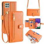 Custodia portafoglio in pelle con cerniera per Samsung Galaxy S21