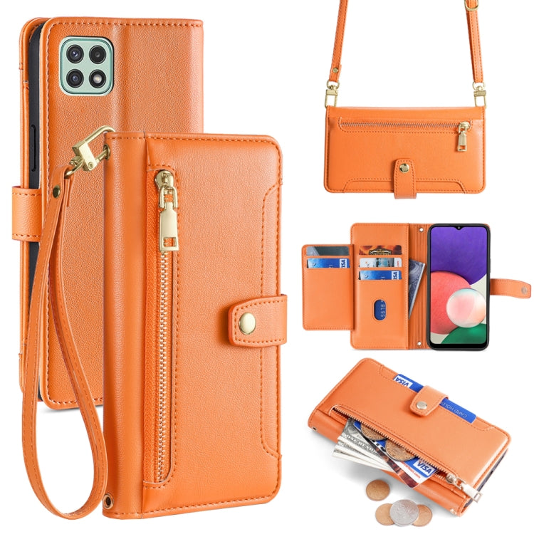Custodia portafoglio in pelle con cerniera per Samsung Galaxy S21