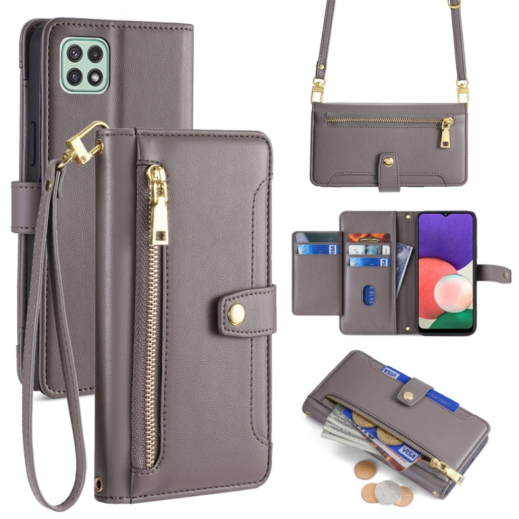 Custodia portafoglio in pelle con cerniera per Samsung Galaxy S21