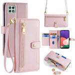 Custodia portafoglio in pelle con cerniera per Samsung Galaxy S21