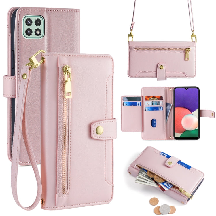 Custodia portafoglio in pelle con cerniera per Samsung Galaxy S21