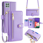 Custodia portafoglio in pelle con cerniera per Samsung Galaxy S21