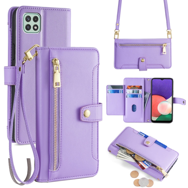 Custodia portafoglio in pelle con cerniera per Samsung Galaxy S21