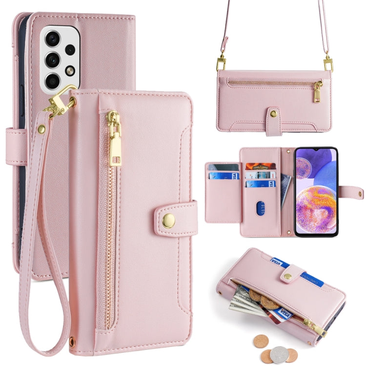 Custodia portafoglio in pelle con cerniera per smartphone