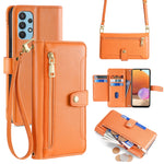 Custodia portafoglio in pelle con cerniera per Samsung Galaxy S21