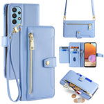 Custodia portafoglio in pelle con cerniera per Samsung Galaxy S21