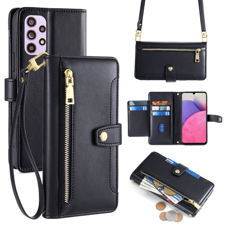 Custodia portafoglio in pelle con cerniera per Samsung Galaxy