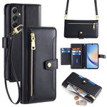 Custodia portafoglio in pelle con cerniera per Samsung Galaxy S23