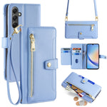 Custodia portafoglio in pelle con cerniera per Samsung Galaxy S23