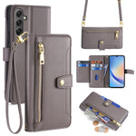 Custodia portafoglio in pelle con cerniera per Samsung Galaxy S23