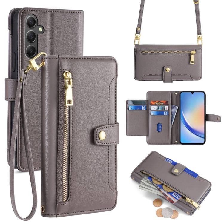 Custodia portafoglio in pelle con cerniera per Samsung Galaxy S23
