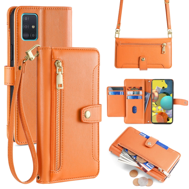 Custodia portafoglio in pelle con cerniera per Samsung Galaxy A51