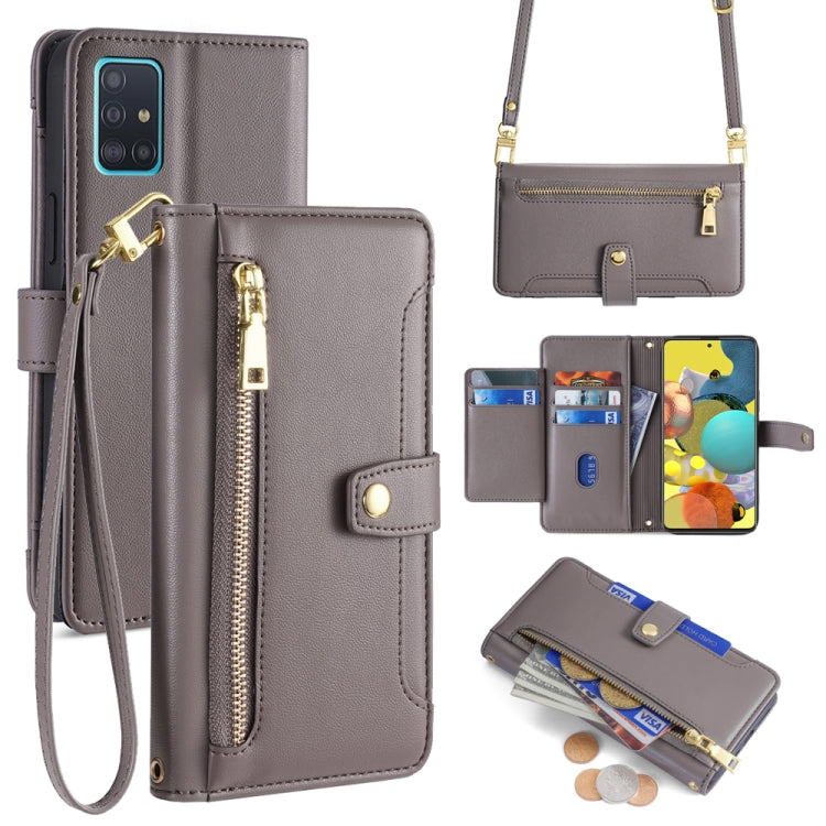 Custodia portafoglio in pelle con cerniera per Samsung Galaxy A51
