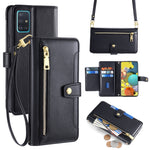 Custodia portafoglio in pelle con cerniera per Samsung Galaxy S21