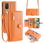 Custodia portafoglio in pelle con cerniera per Samsung Galaxy S21