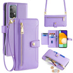 Custodia portafoglio in pelle con cerniera per Samsung Galaxy