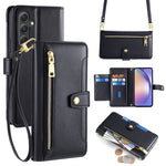 Custodia portafoglio in pelle con cerniera per Samsung Galaxy S23
