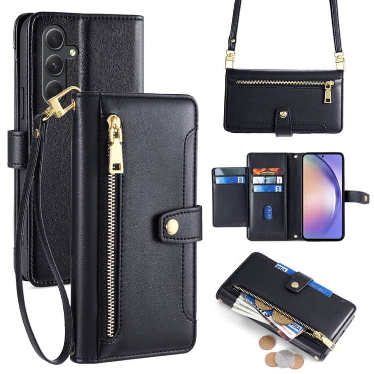 Custodia portafoglio in pelle con cerniera per Samsung Galaxy S23