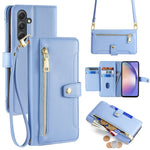 Custodia portafoglio in pelle con cerniera per Samsung Galaxy S23