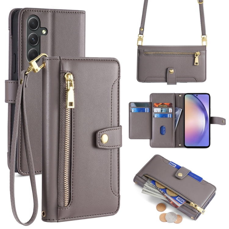 Custodia portafoglio in pelle con cerniera per Samsung Galaxy S23