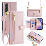 Custodia portafoglio in pelle con cerniera per Samsung Galaxy S23