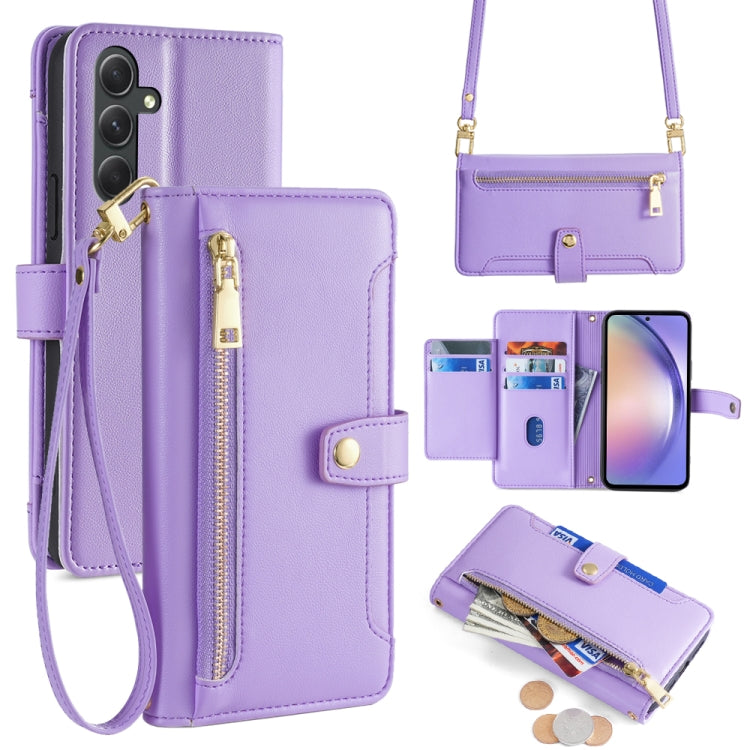 Custodia portafoglio in pelle con cerniera per Samsung Galaxy S23