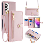 Custodia portafoglio in pelle con cerniera per Samsung Galaxy
