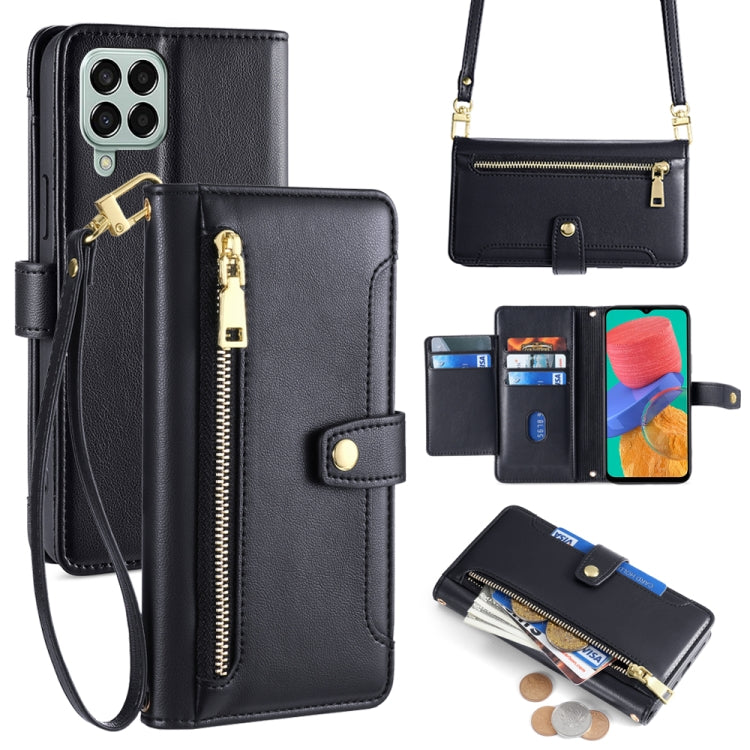 Custodia portafoglio in pelle con cerniera per smartphone