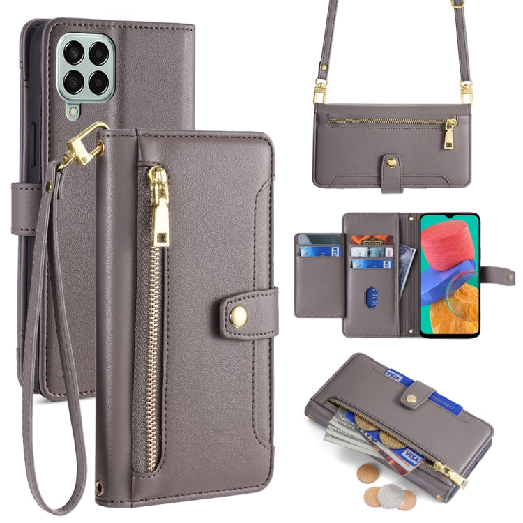 Custodia portafoglio in pelle con cerniera per smartphone