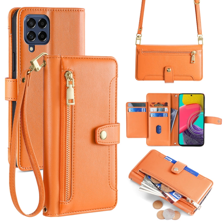 Custodia portafoglio in pelle con cerniera per smartphone